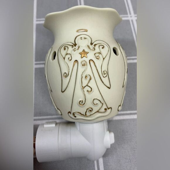 Scentsy Heavenly Plug In Warmer Cream & Gold Angels Christmas Collection Retired - Picture 4 of 10